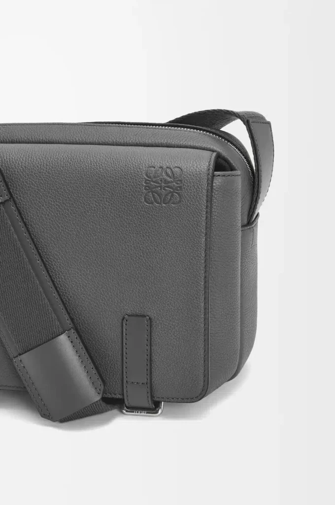 XS Military messenger bag in soft grained calfskin Anthracite XS Military messenger bag in soft grained calfskin Anthracite