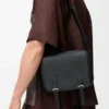 XS Military messenger bag in soft grained calfskin Black