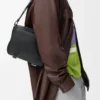 XS Military messenger bag in soft grained calfskin Black