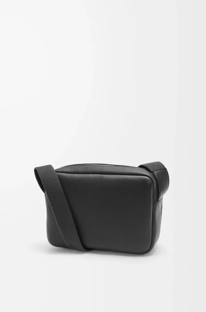 XS Military messenger bag in soft grained calfskin Black