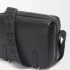 XS Military messenger bag in supple smooth calfskin and jacquard Black XS Military messenger bag in supple smooth calfskin and jacquard Black