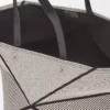 XXL Puzzle Fold tote in canvas jacquard and calfskin Natural/Black XXL Puzzle Fold tote in canvas jacquard and calfskin Natural/Black