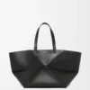 XXL Puzzle Fold tote in shiny calfskin Black XXL Puzzle Fold tote in shiny calfskin Black