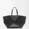 XXL Puzzle Fold tote in shiny calfskin Black XXL Puzzle Fold tote in shiny calfskin Black