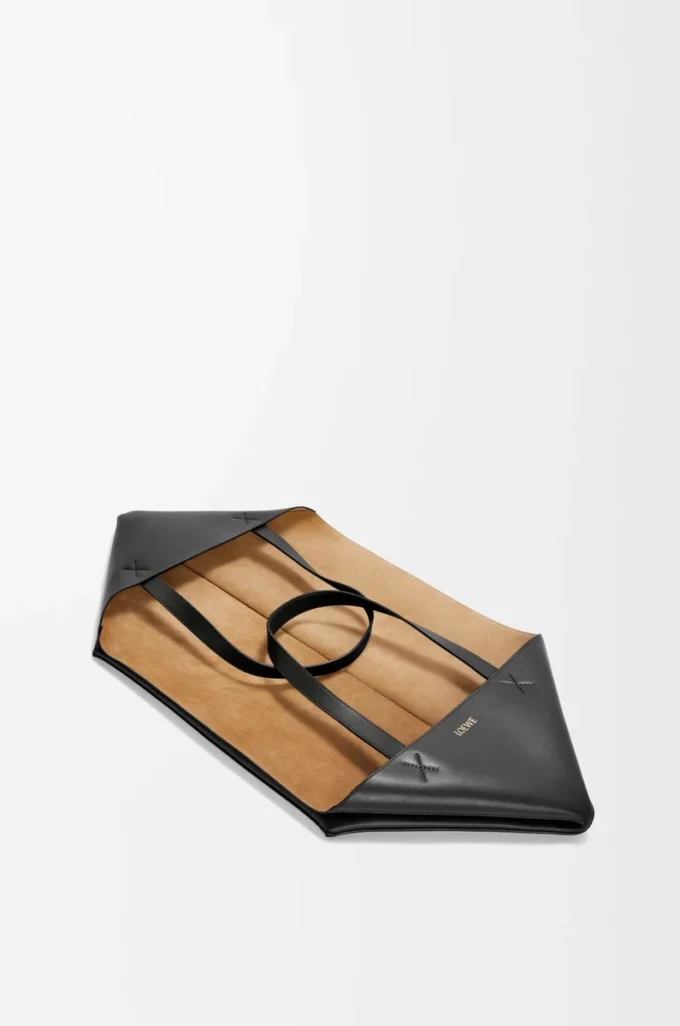 XXL Puzzle Fold tote in shiny calfskin Black XXL Puzzle Fold tote in shiny calfskin Black
