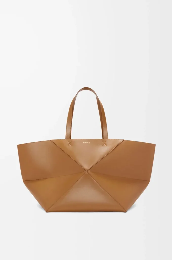 XXL Puzzle Fold tote in shiny calfskin Oak XXL Puzzle Fold tote in shiny calfskin Oak