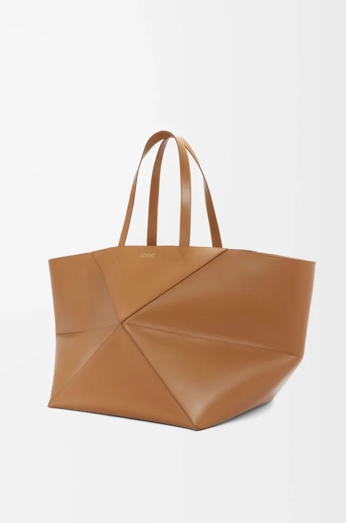 XXL Puzzle Fold tote in shiny calfskin Oak XXL Puzzle Fold tote in shiny calfskin Oak