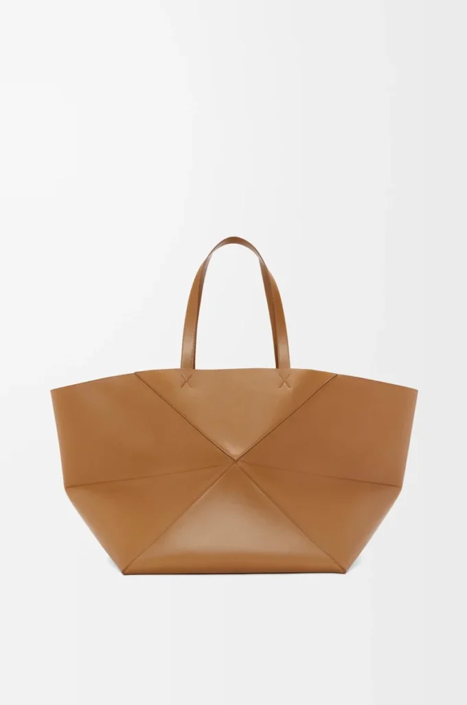 XXL Puzzle Fold tote in shiny calfskin Oak XXL Puzzle Fold tote in shiny calfskin Oak