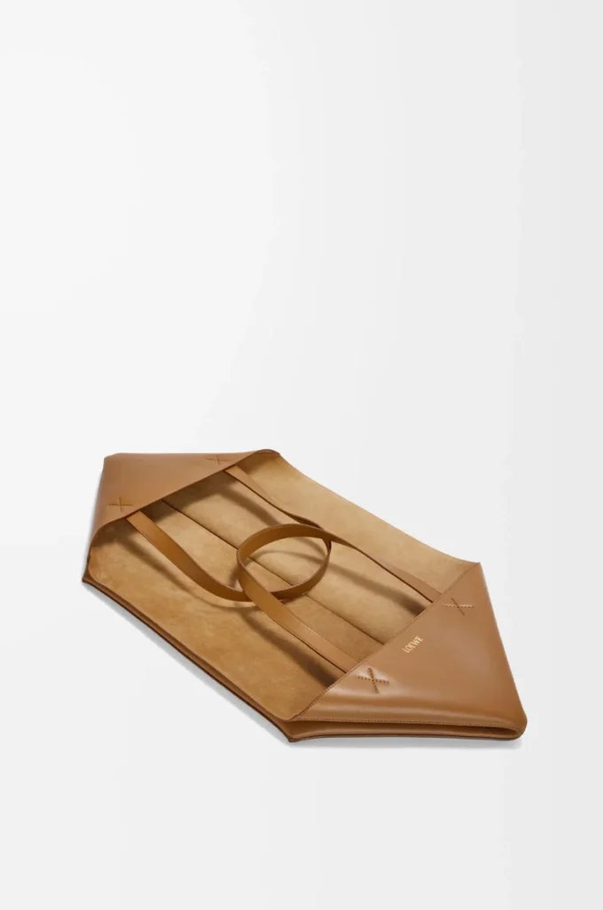 XXL Puzzle Fold tote in shiny calfskin Oak XXL Puzzle Fold tote in shiny calfskin Oak