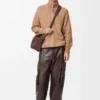 Zip-up cardigan in cotton, linen and wool Beige Zip-up cardigan in cotton, linen and wool Beige