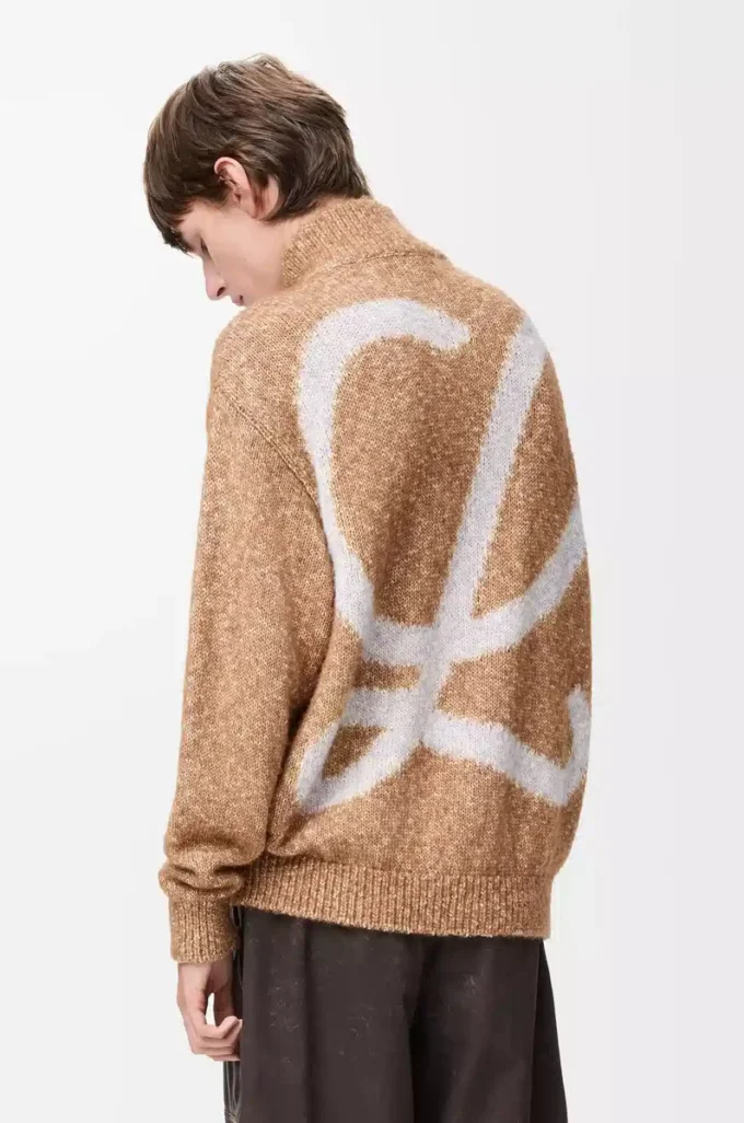 Zip-up cardigan in cotton, linen and wool Beige Zip-up cardigan in cotton, linen and wool Beige