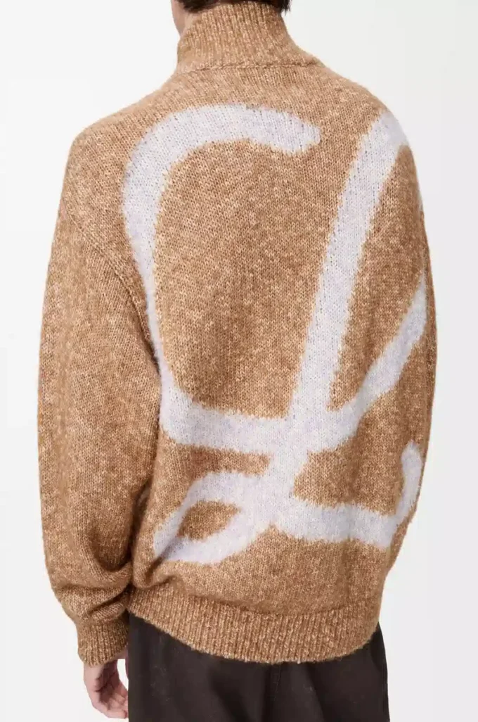 Zip-up cardigan in cotton, linen and wool Beige Zip-up cardigan in cotton, linen and wool Beige
