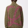 Zip-up cardigan in cotton, linen and wool Khaki Green Zip-up cardigan in cotton, linen and wool Khaki Green