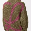 Zip-up cardigan in cotton, linen and wool Khaki Green Zip-up cardigan in cotton, linen and wool Khaki Green