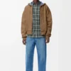 Zip-up hoodie in cotton Beige/Blue Zip-up hoodie in cotton Beige/Blue