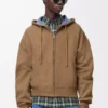 Zip-up hoodie in cotton Beige/Blue Zip-up hoodie in cotton Beige/Blue