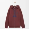 Zip-up hoodie in cotton Burgundy Zip-up hoodie in cotton Burgundy
