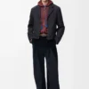 Zip-up hoodie in cotton Burgundy Zip-up hoodie in cotton Burgundy