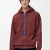 Zip-up hoodie in cotton Burgundy Zip-up hoodie in cotton Burgundy