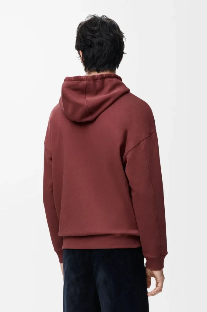 Zip-up hoodie in cotton Burgundy Zip-up hoodie in cotton Burgundy