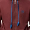 Zip-up hoodie in cotton Burgundy Zip-up hoodie in cotton Burgundy