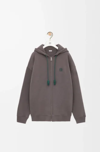 zip up hoodie in cotton dark grey 1 330x498 - Zip-up hoodie in cotton Dark Grey