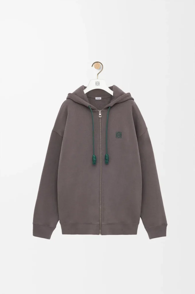 Zip-up hoodie in cotton Dark Grey Zip-up hoodie in cotton Dark Grey