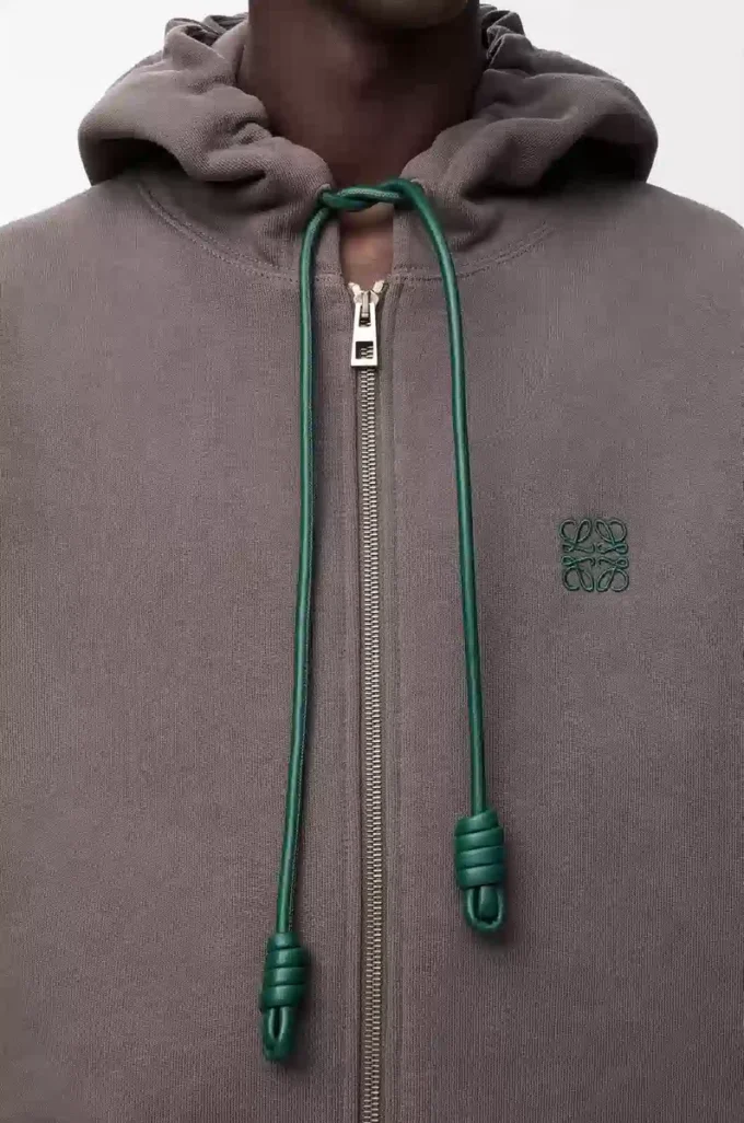 Zip-up hoodie in cotton Dark Grey Zip-up hoodie in cotton Dark Grey