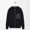 Zip-up hoodie in wool Black