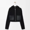 Zip-up hoodie in wool Black Zip-up hoodie in wool Black