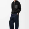 Zip-up hoodie in wool Black