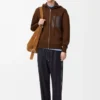 Zip-up hoodie in wool Brown