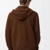 Zip-up hoodie in wool Brown