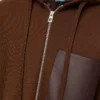 Zip-up hoodie in wool Brown