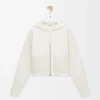 Zip-up hoodie in wool White Zip-up hoodie in wool White