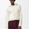 Zip-up hoodie in wool White Zip-up hoodie in wool White
