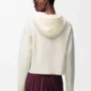 Zip-up hoodie in wool White Zip-up hoodie in wool White