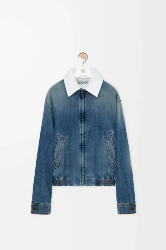 Zip-up jacket in denim Blue