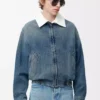 Zip-up jacket in denim Blue Zip-up jacket in denim Blue