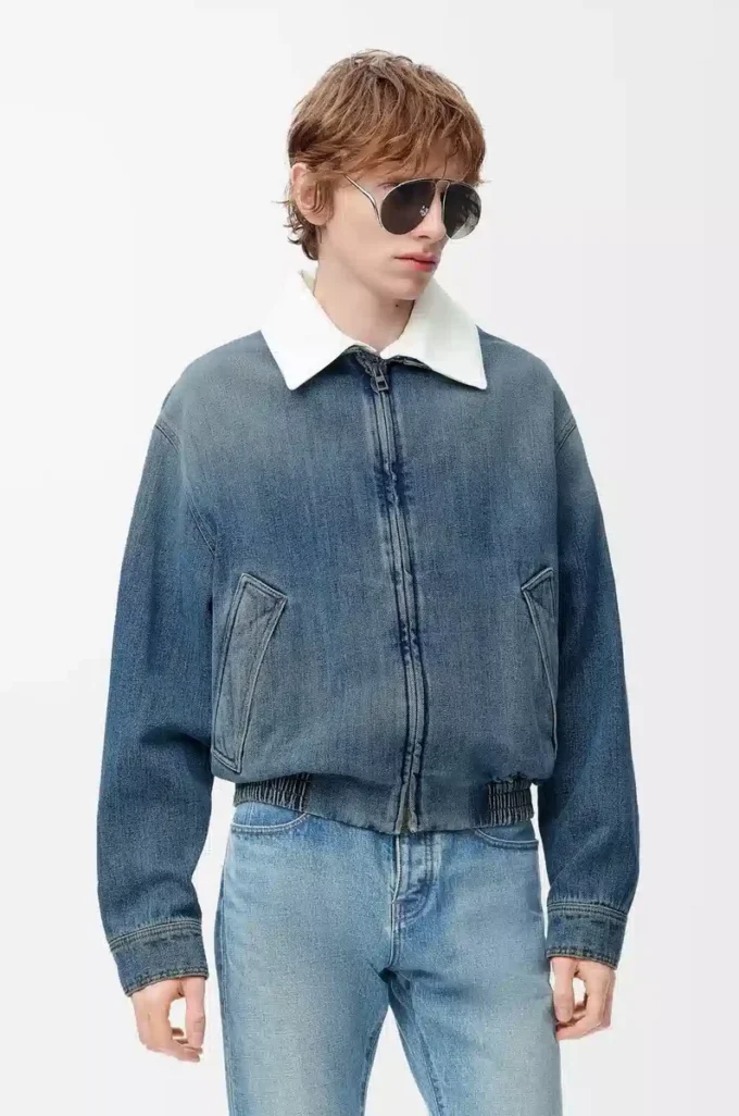 Zip-up jacket in denim Blue Zip-up jacket in denim Blue