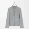 Zip-up jacket in suede lambskin Light Grey Zip-up jacket in suede lambskin Light Grey
