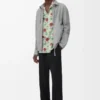 Zip-up jacket in suede lambskin Light Grey Zip-up jacket in suede lambskin Light Grey