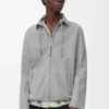 Zip-up jacket in suede lambskin Light Grey Zip-up jacket in suede lambskin Light Grey