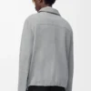 Zip-up jacket in suede lambskin Light Grey Zip-up jacket in suede lambskin Light Grey