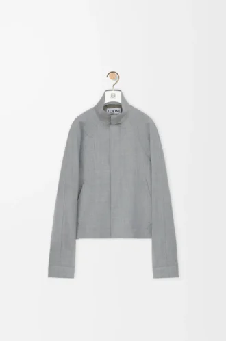 Zip-up jacket in wool Light Grey