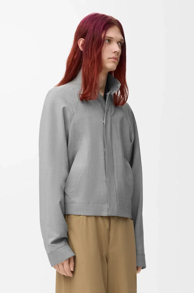 Zip-up jacket in wool Light Grey Zip-up jacket in wool Light Grey