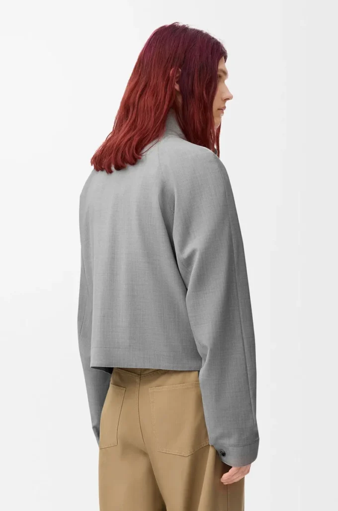 Zip-up jacket in wool Light Grey Zip-up jacket in wool Light Grey