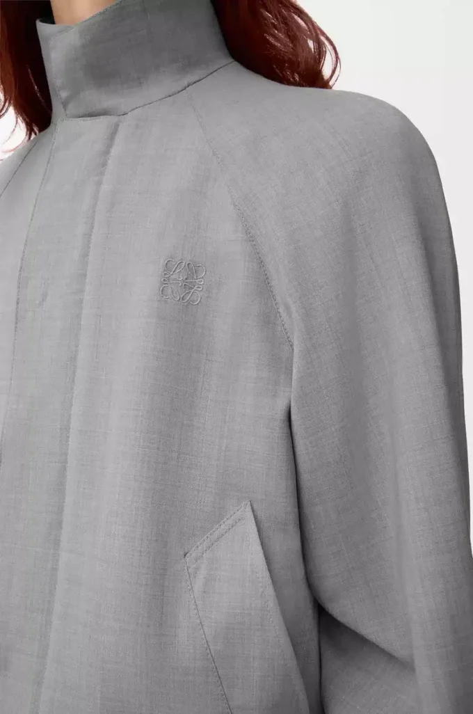 Zip-up jacket in wool Light Grey Zip-up jacket in wool Light Grey