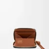 Zipped coin purse in shiny nappa calfskin Black/Squirrel