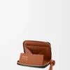 Zipped coin purse in shiny nappa calfskin Black/Squirrel